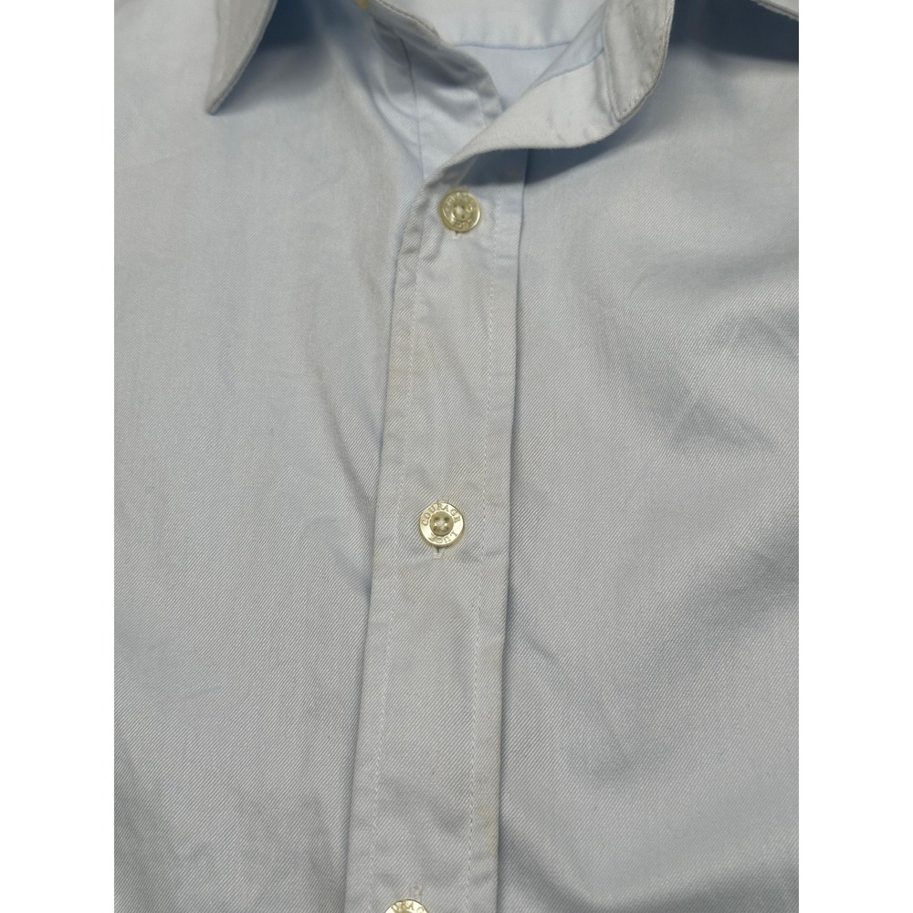 Teddy Stratford Shirt Mens 1 Small Blue Dress Zip Placket Long Sleeve Button‎ Up - Picture 8 of 15